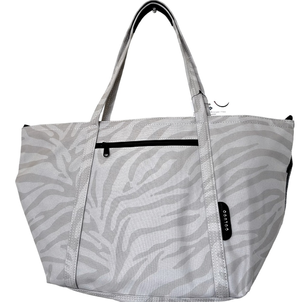 Colugo Diaper Tote, Dune Zebra w/ Crossbody Strap, Bottle Insulator, Travel bag